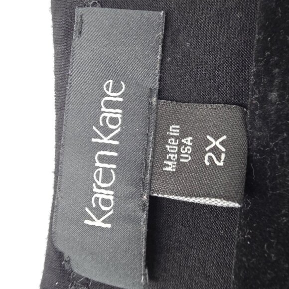 Karen Kane Shirt Womens 2X Black Lace Hem Tunic Top Made USA Stretch Rayon Blend - Picture 5 of 10